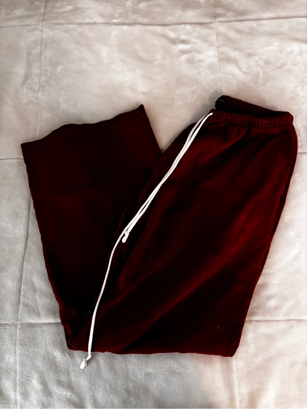 Brandy Melville Burgundy Wide Leg Drawstring Pants